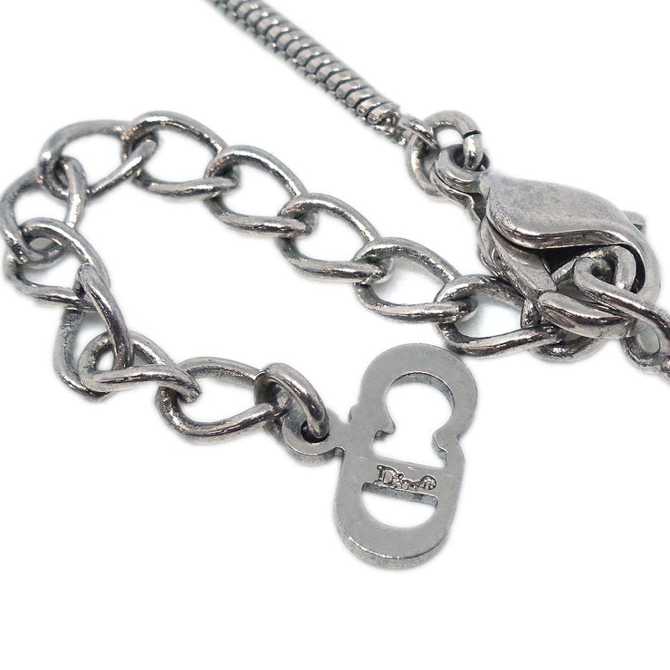 Christian Dior Necklace Pendant Silver Rhinestone