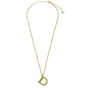 Christian Dior Necklace Pendant Gold Rhinestone