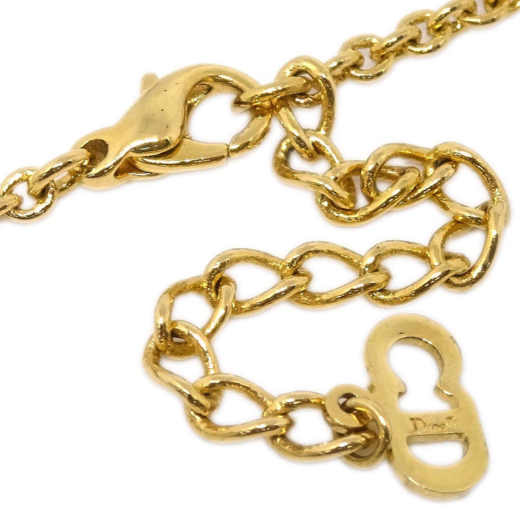 Christian Dior Necklace Pendant Gold Rhinestone