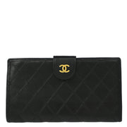 Chanel 1991-1994 Black Lambskin Bicolore Wallet