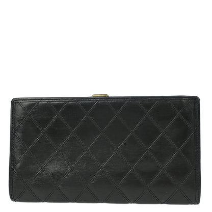 Chanel 1991-1994 Black Lambskin Bicolore Wallet
