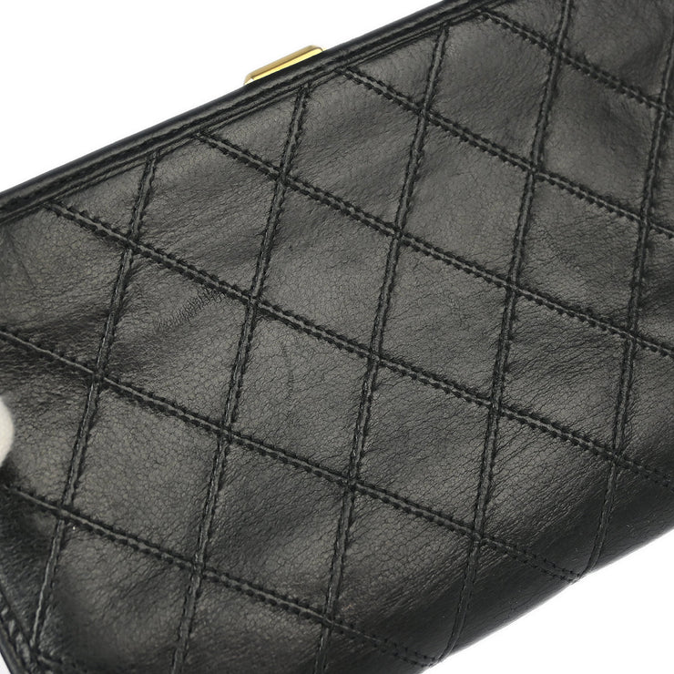 Chanel 1991-1994 Black Lambskin Bicolore Wallet