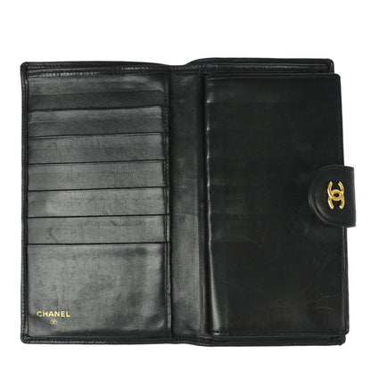 Chanel 1991-1994 Black Lambskin Bicolore Wallet