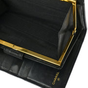Chanel 1991-1994 Black Lambskin Bicolore Wallet