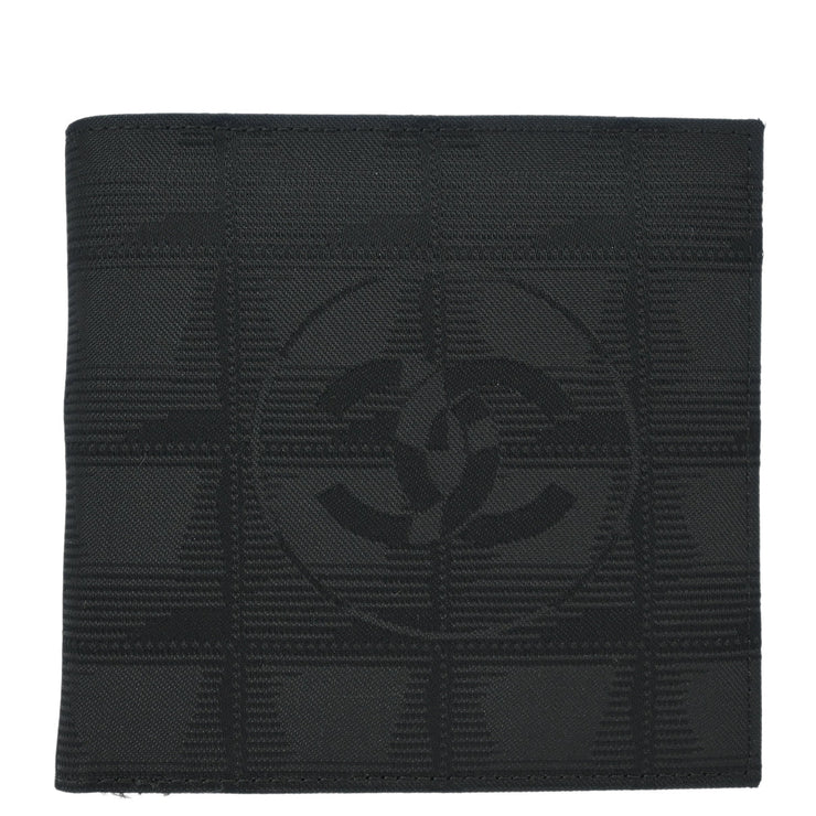 Chanel 2000-2001 Black Nylon Travel Line Bifold Wallet
