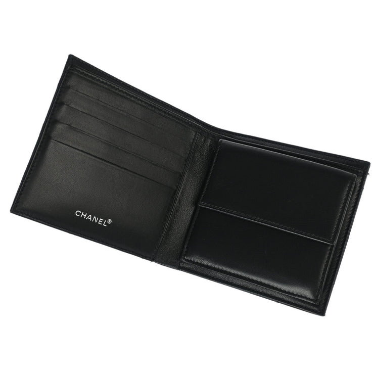 Chanel 2000-2001 Black Nylon Travel Line Bifold Wallet