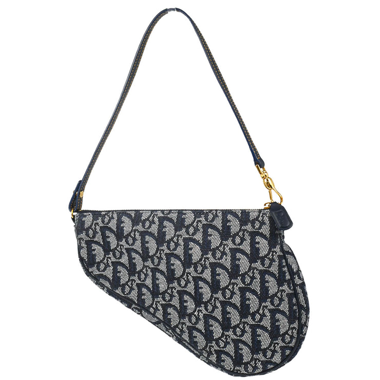 Christian Dior Navy Trotter Saddle Handbag