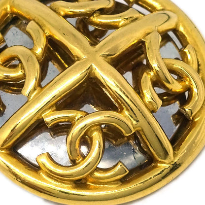 Chanel Button Earrings Clip-On Gold 2940/93P