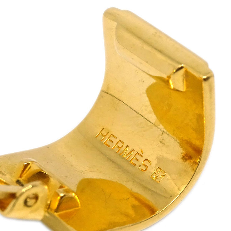 Hermes Gold Enamel Cloisonne Ware Earrings Clip-On