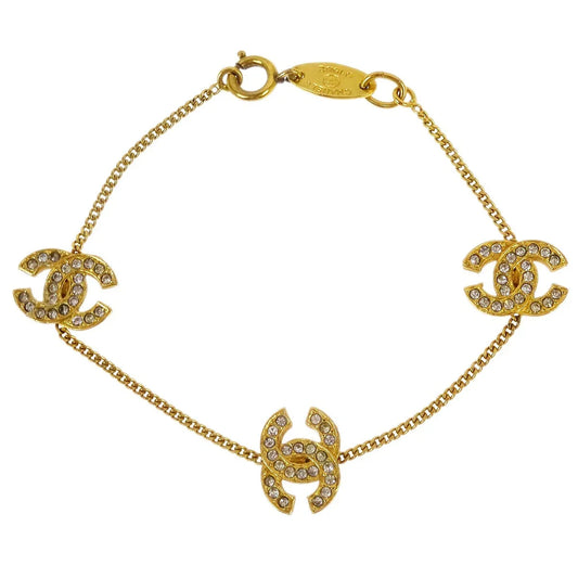 Chanel CC Chain Bracelet Gold Rhinestone 4022/1982