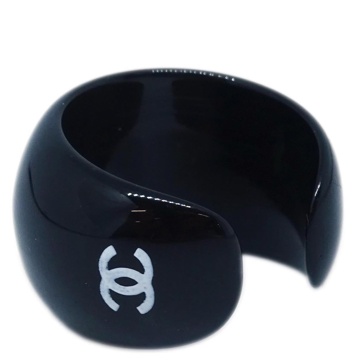 Chanel Ring Black Acrylic #53 #13 01P