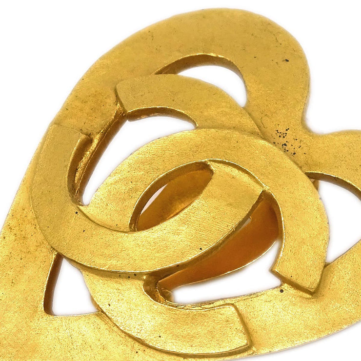 Chanel Gold Heart Earrings Clip-On 95P