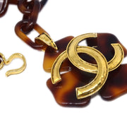 Chanel Acrylic Chain Belt Clover Brown 94P Small Good