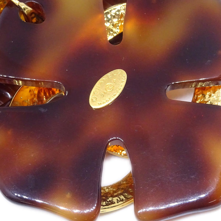 Chanel Acrylic Chain Belt Clover Brown 94P Small Good