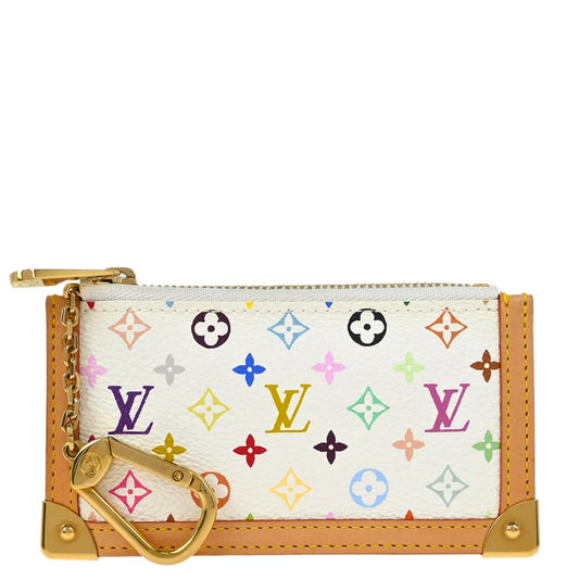 Louis Vuitton 2004 White Multicolor Pochette Cles Coin Purse M92655