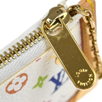 Louis Vuitton 2004 White Multicolor Pochette Cles Coin Purse M92655