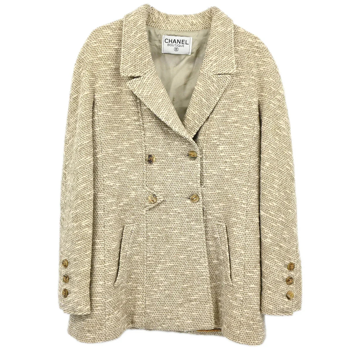 Chanel Double Breasted Jacket Brown