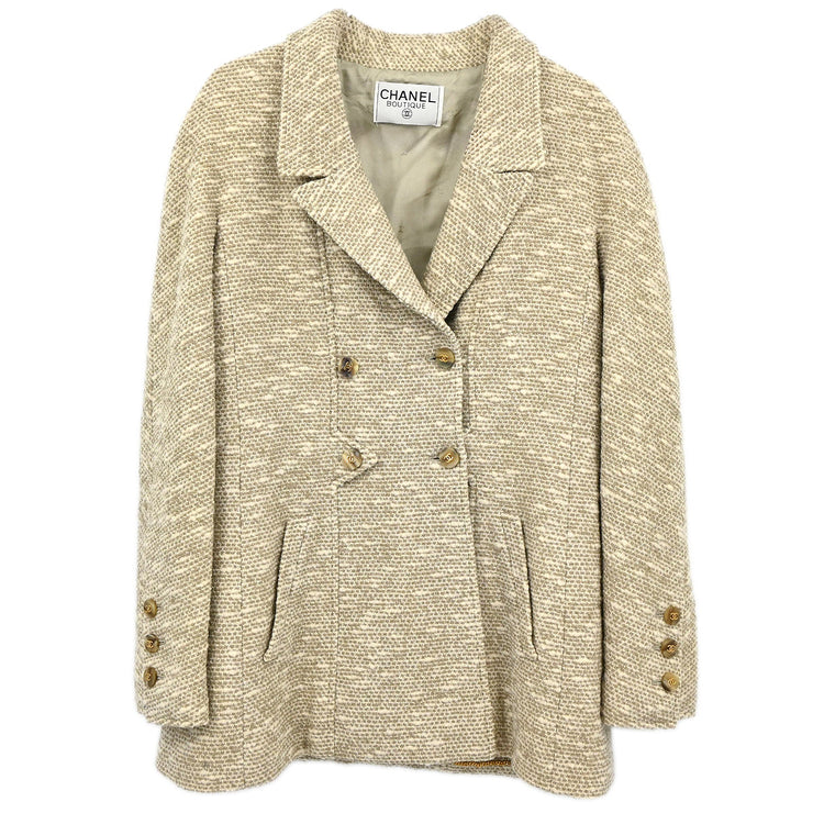 Chanel Double Breasted Jacket Brown