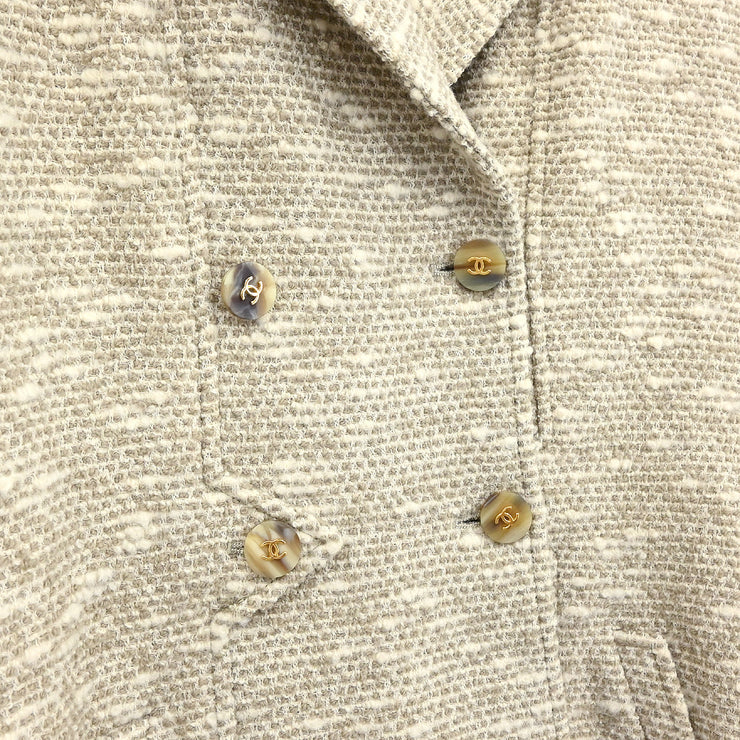 Chanel Double Breasted Jacket Brown