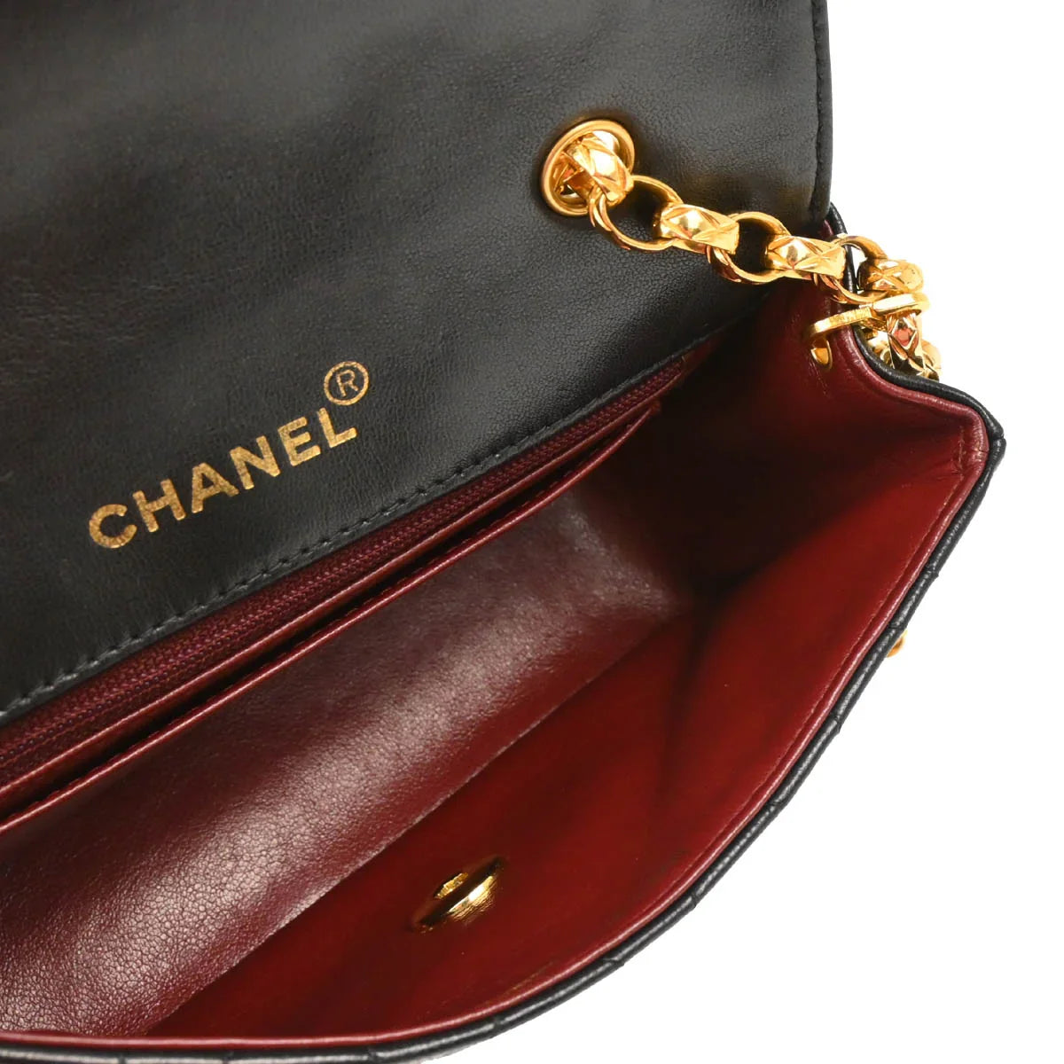 Chanel 1991-1994 Black Lambskin Single Flap Shoulder Bag