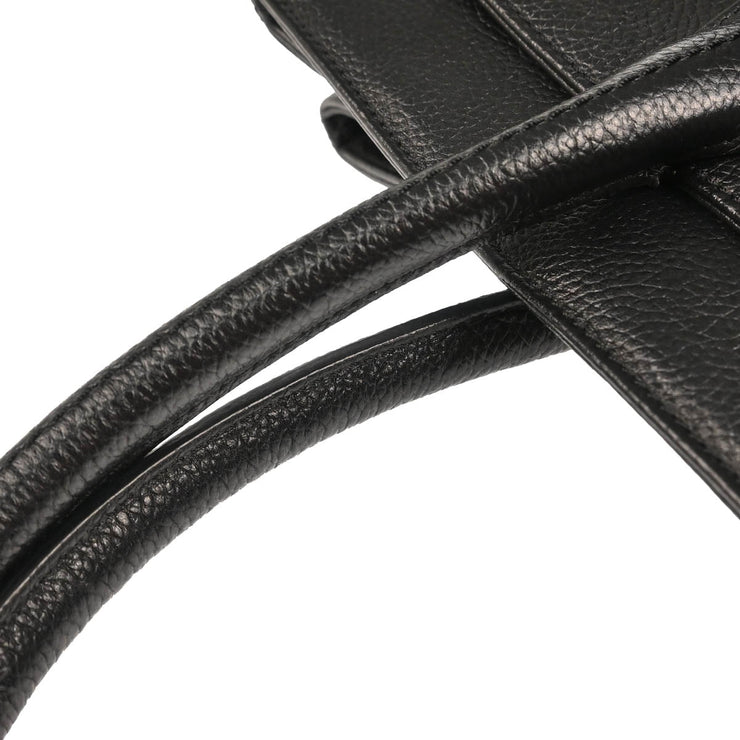Chanel 2005-2006 Black Calfskin Mademoiselle Lock Executive Cerf Tote Bag