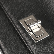 Chanel 2005-2006 Black Calfskin Mademoiselle Lock Executive Cerf Tote Bag