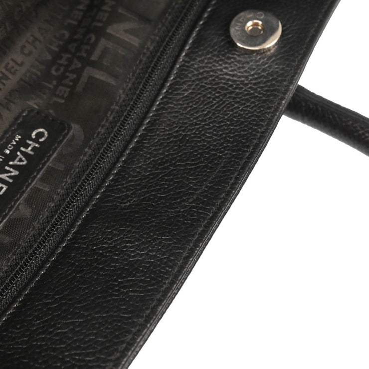 Chanel 2005-2006 Black Calfskin Mademoiselle Lock Executive Cerf Tote Bag