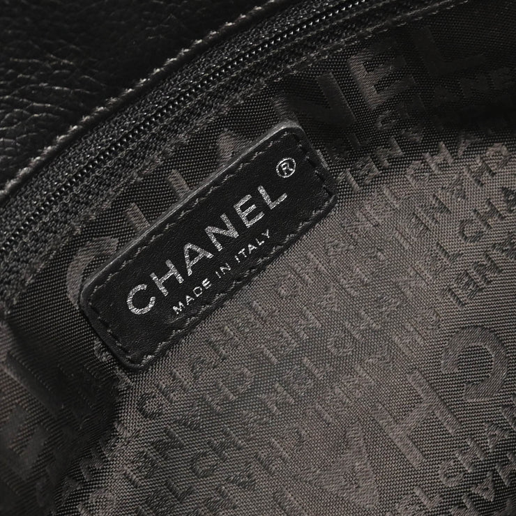 Chanel 2005-2006 Black Calfskin Mademoiselle Lock Executive Cerf Tote Bag