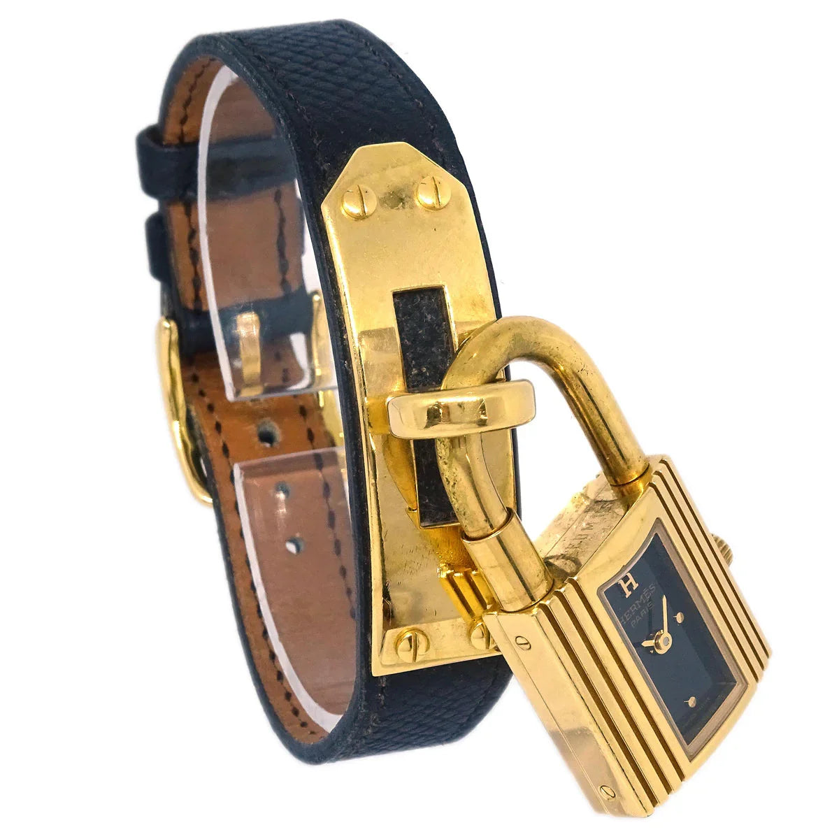 Hermes 1996 Kelly Watch Quartz Watch Black ◯Z