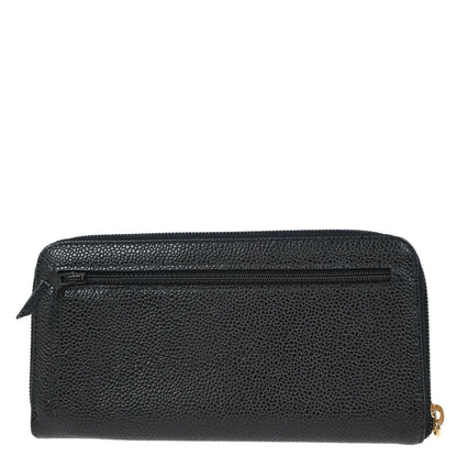 Chanel 2003-2004 Black Caviar Long Wallet Purse
