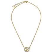 Christian Dior Necklace Pendant Gold Rhinestone