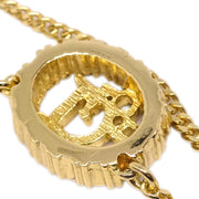 Christian Dior Necklace Pendant Gold Rhinestone