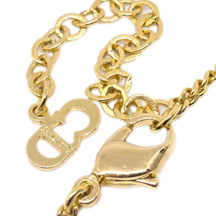 Christian Dior Necklace Pendant Gold Rhinestone