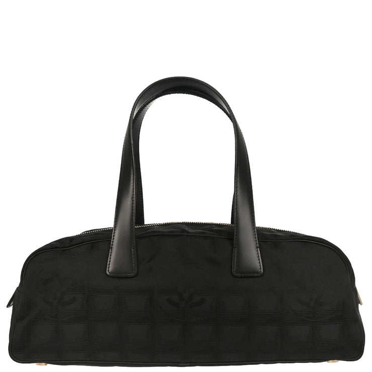 Chanel 2006-2007 Black Jacquard Nylon New Travel Line Bowling Bag