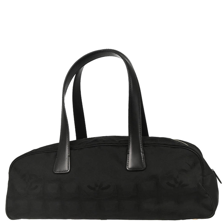 Chanel 2006-2007 Black Jacquard Nylon New Travel Line Bowling Bag