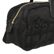 Chanel 2006-2007 Black Jacquard Nylon New Travel Line Bowling Bag