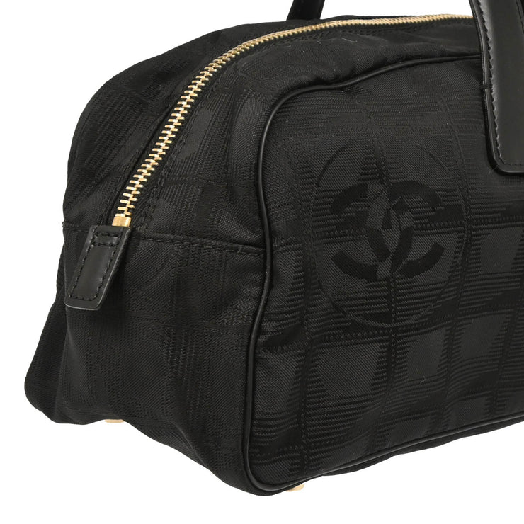 Chanel 2006-2007 Black Jacquard Nylon New Travel Line Bowling Bag
