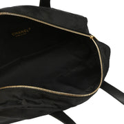 Chanel 2006-2007 Black Jacquard Nylon New Travel Line Bowling Bag