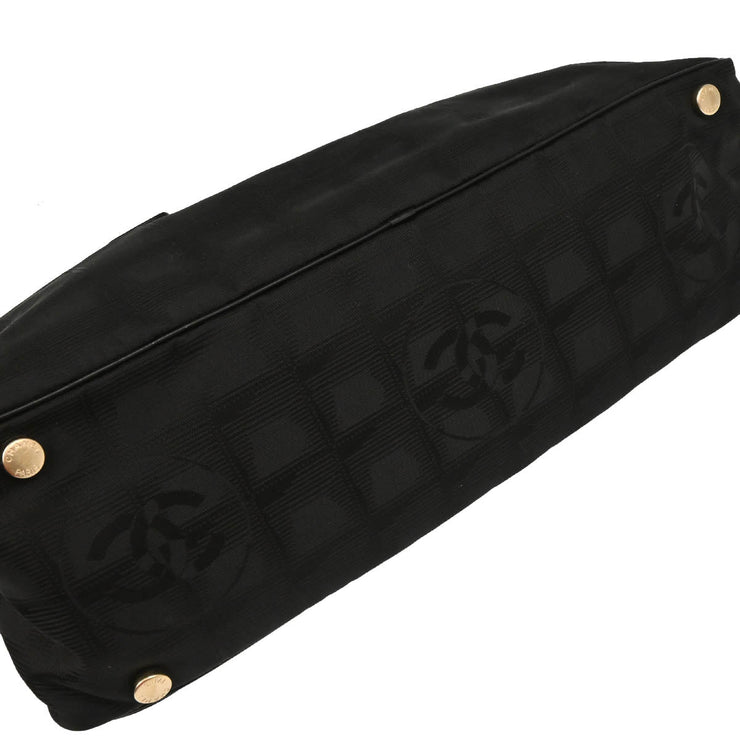Chanel 2006-2007 Black Jacquard Nylon New Travel Line Bowling Bag