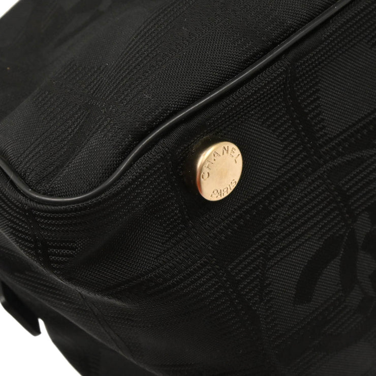 Chanel 2006-2007 Black Jacquard Nylon New Travel Line Bowling Bag