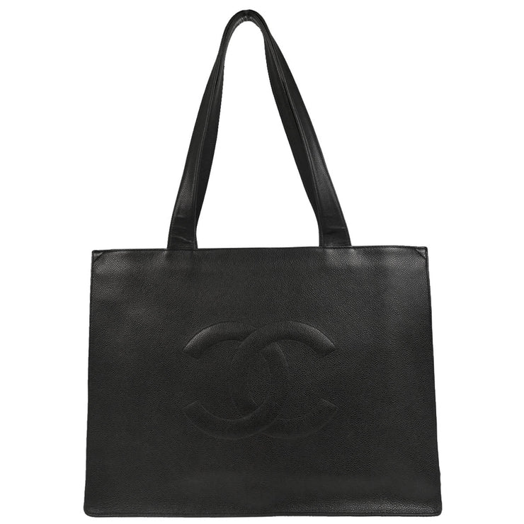 Chanel 1997-1999 Black Caviar Tote Bag