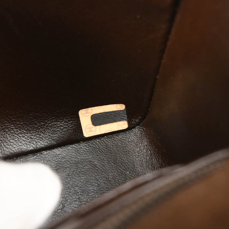 Chanel 1989-1991 Brown Suede Single Flap Shoulder Bag