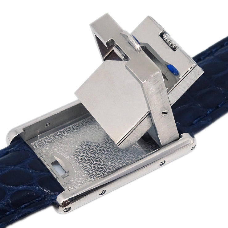 Cartier * Tank Basculante SM Ref.2386 Quartz Watch SS Navy