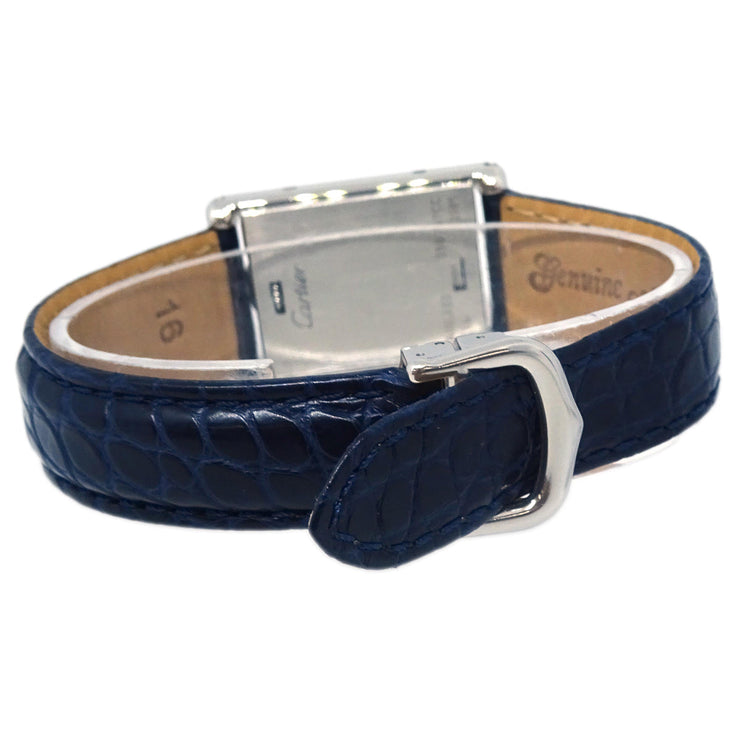 Cartier * Tank Basculante SM Ref.2386 Quartz Watch SS Navy