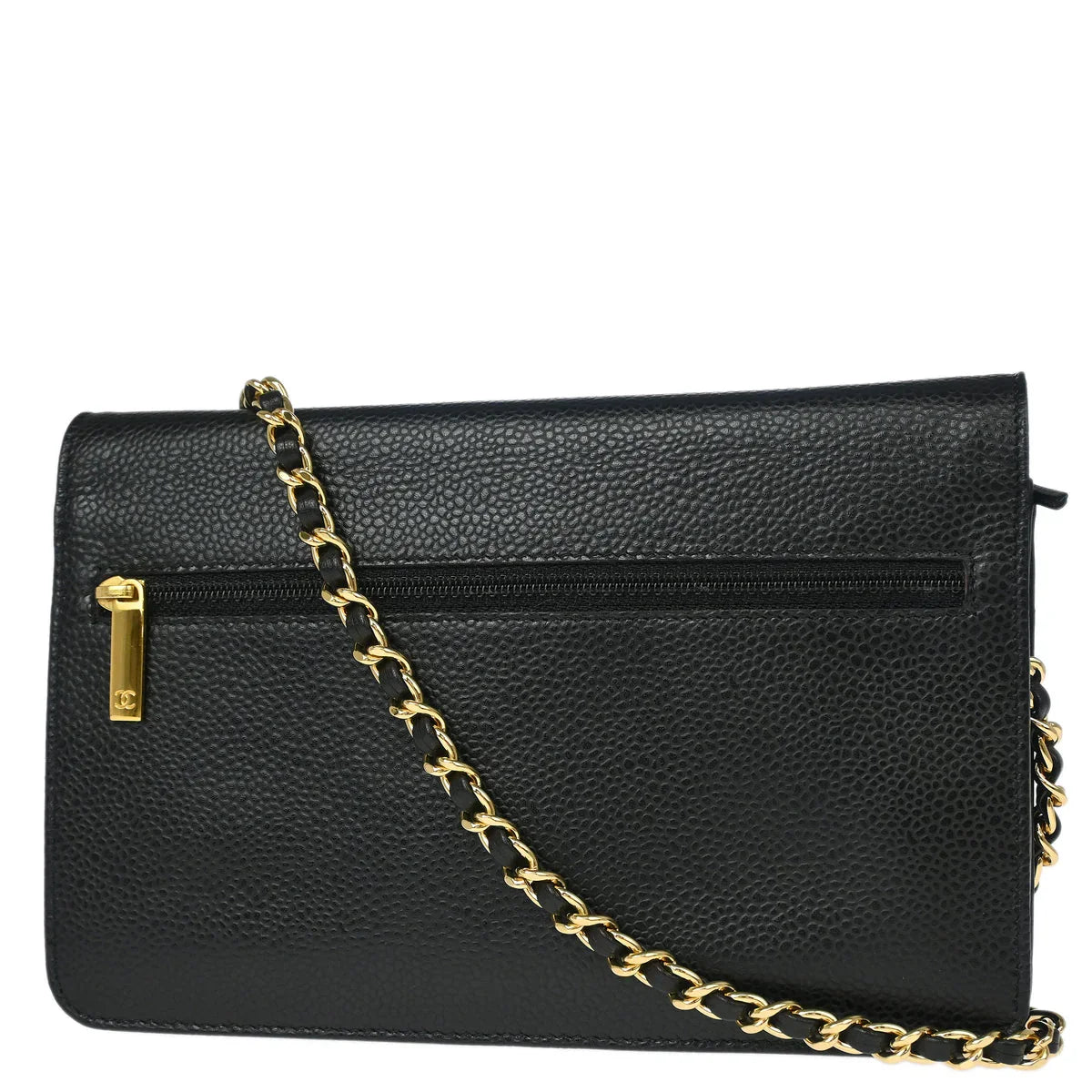 Chanel 2008-2009 Black Caviar Timeless Wallet on Chain WOC