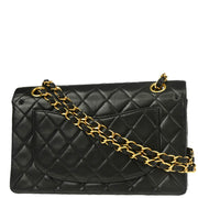 Chanel 1997-1999 Black Lambskin Small Classic Double Flap Shoulder Bag