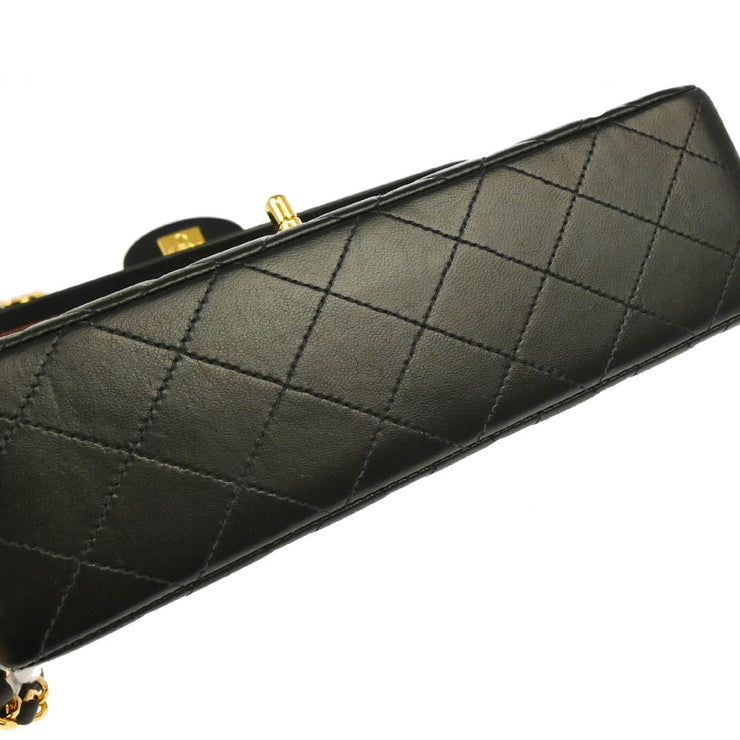 Chanel 1997-1999 Black Lambskin Small Classic Double Flap Shoulder Bag