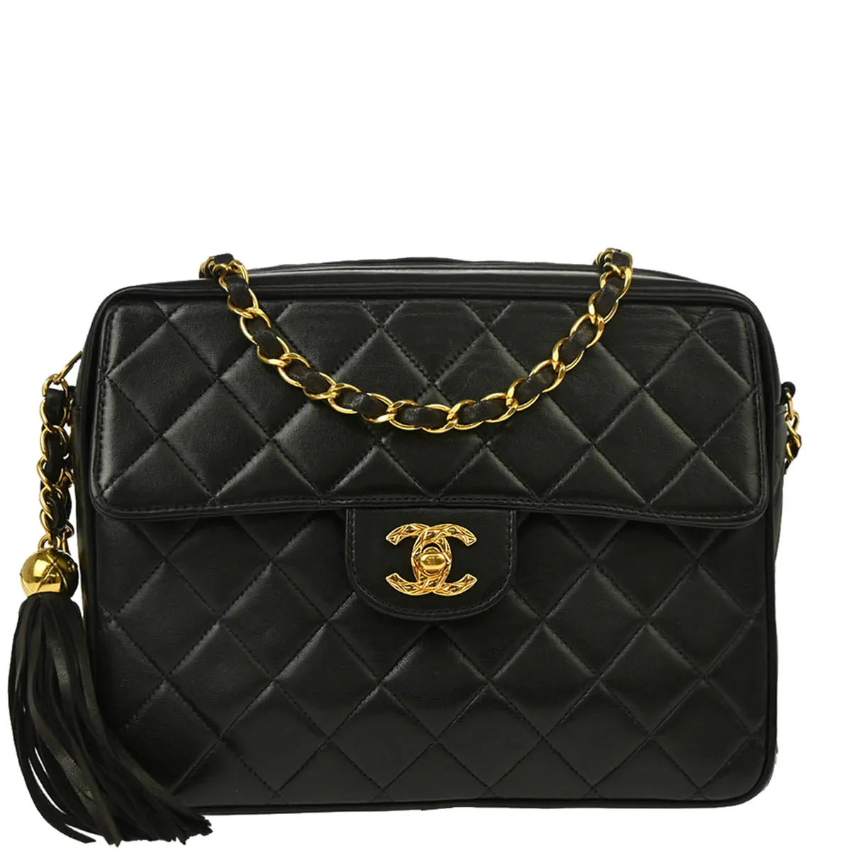 Chanel 1994-1996 Black Lambskin Camera Bag Small