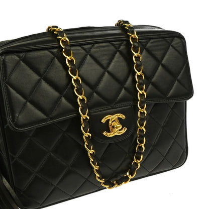 Chanel 1994-1996 Black Lambskin Camera Bag Small