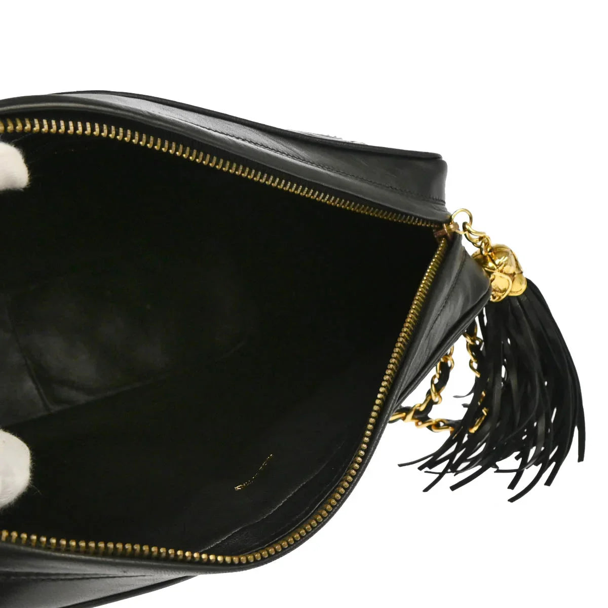 Chanel 1989-1991 Black Lambskin Camera Bag Large